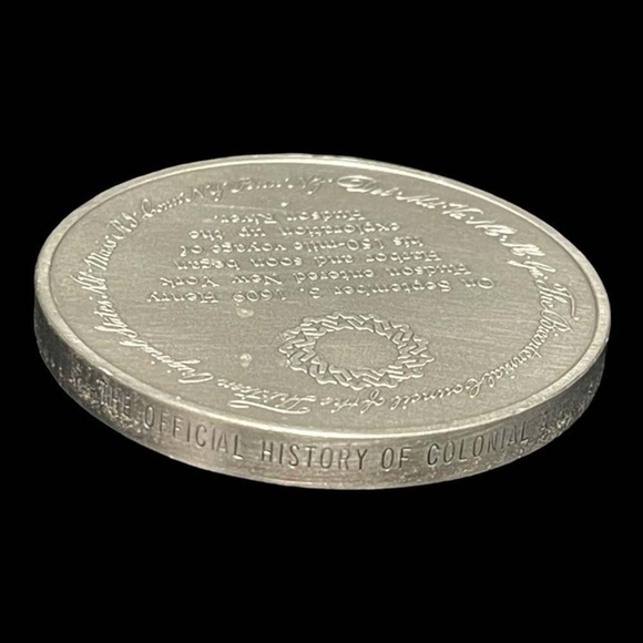 Vintage Medal History of Colonial America Pewter Coin Henry Hudson - Picture 3 of 3